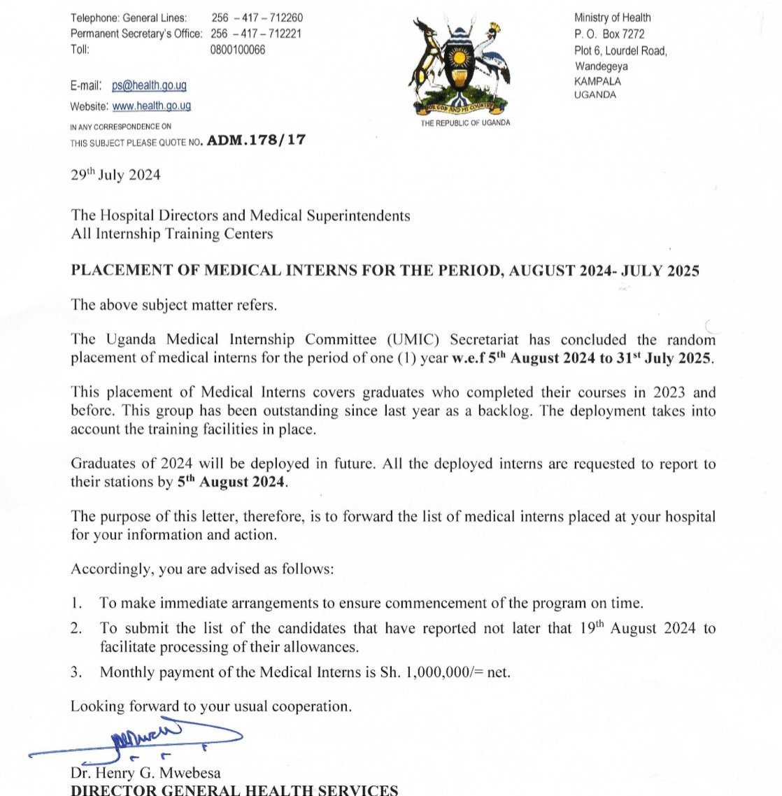 Government ekalambidde ku by’omusaala gw’abasawo abakyagezesebwa – siyakwongera ku nsimbi zebasasula