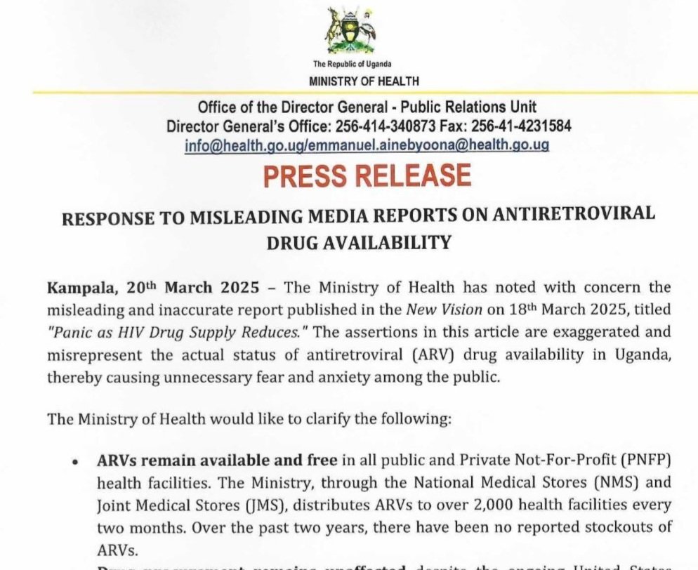 Government ya Uganda etangaazizza ku by’ebbula ly’eddagala lya ARVs – eririwo limala abalyetaaga