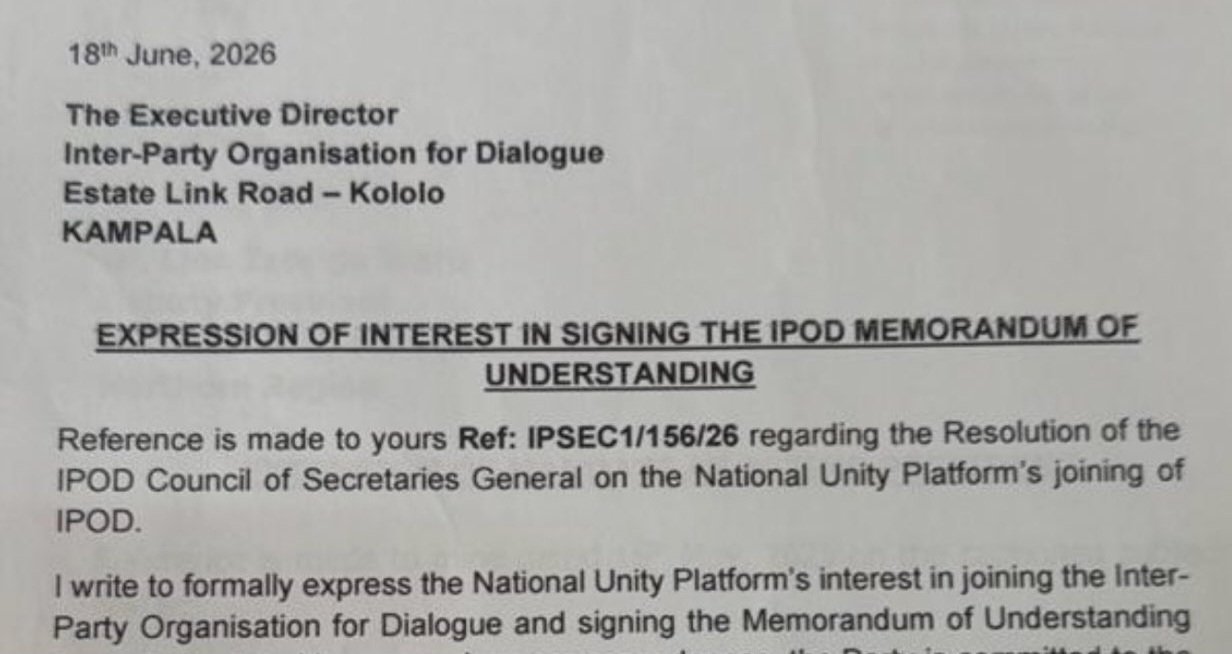 NUP ewandiise ebbaluwa esaba mu butongole okwegatta ku IPOD – wakyaliwo obukwakkulizo