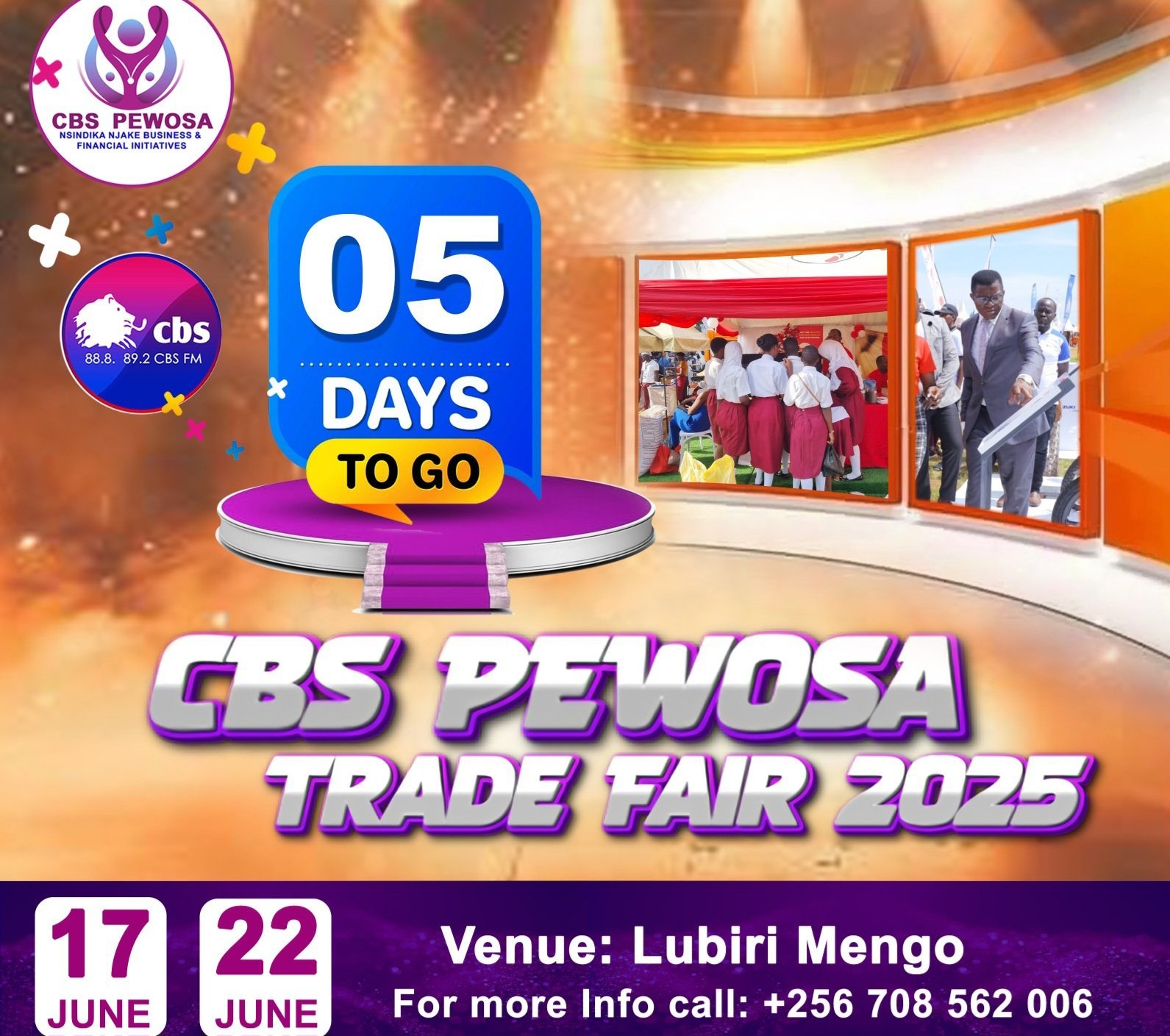 Omwoleso gwa CBS pewosa Trade Fair – gusigaddeko ennaku 5 gutuuke okuva nga 17 – 22 June,2025